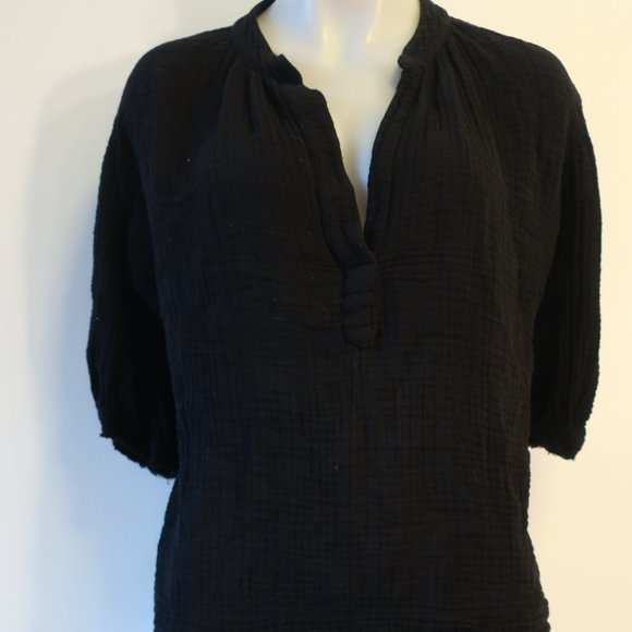 Womens 9Seed Resort Black Gauzy Top P/S * - Picture 3 of 12